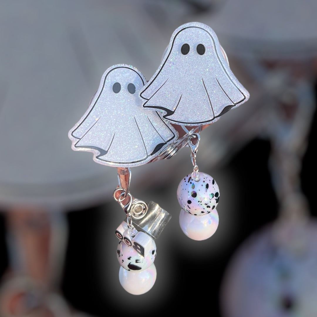 Cute Ghost Halloween Badge Reel