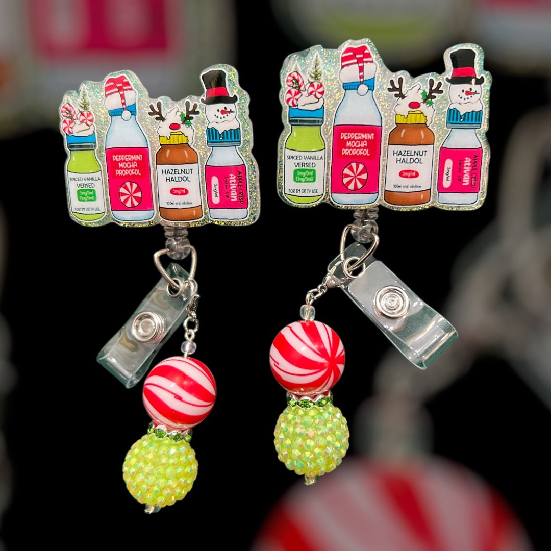 Holiday Drink Sampler Christmas Badge Reel
