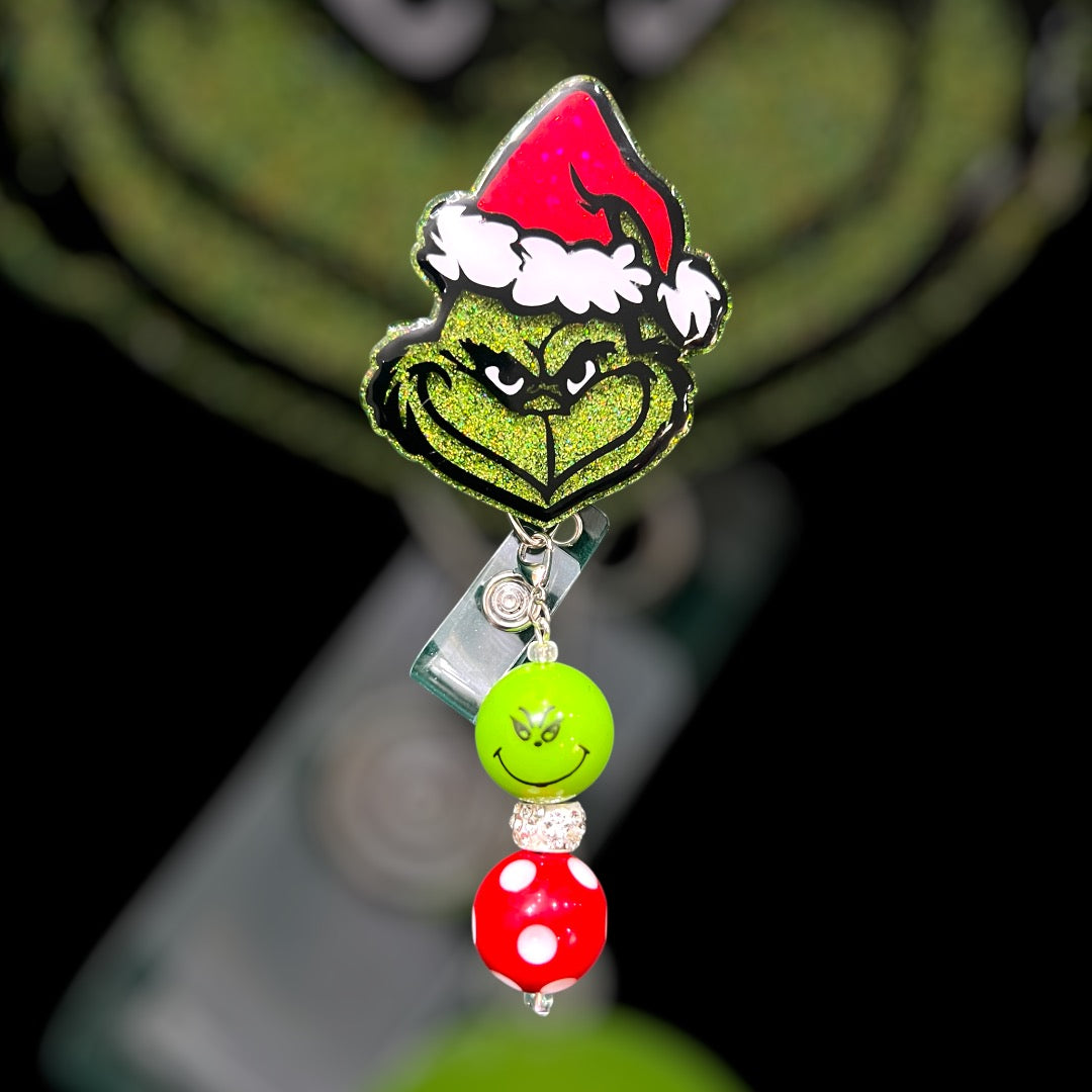 Grinch Christmas Badge Reel