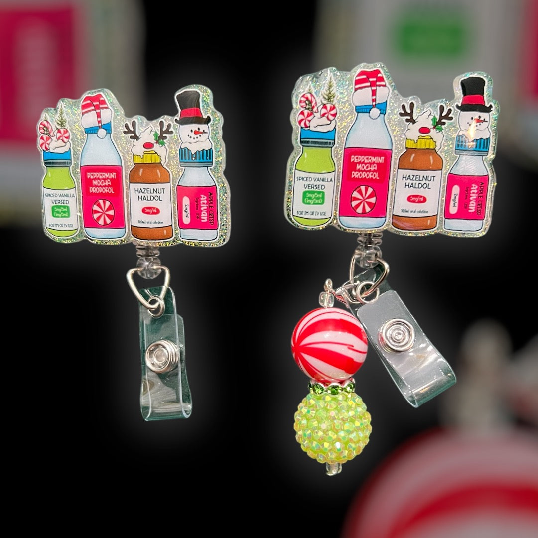 Holiday Drink Sampler Christmas Badge Reel