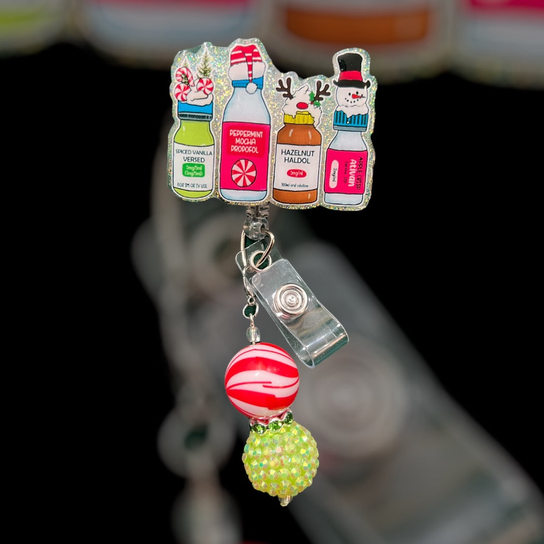 Holiday Drink Sampler Christmas Badge Reel