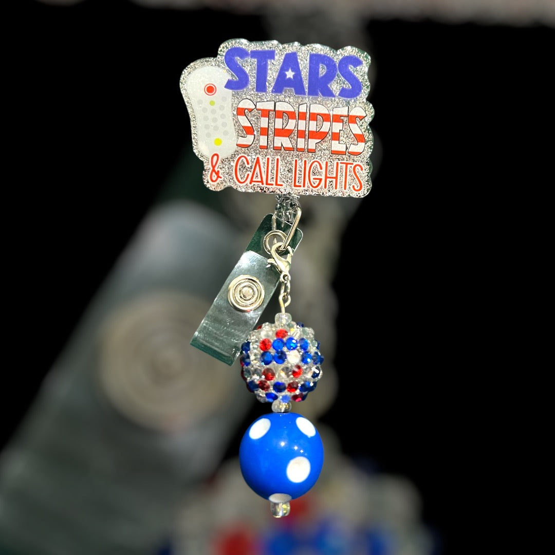 Stars, Stripes, and Call Lights Badge Reel