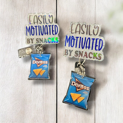 Easily Influenced By Snacks Badge Reel