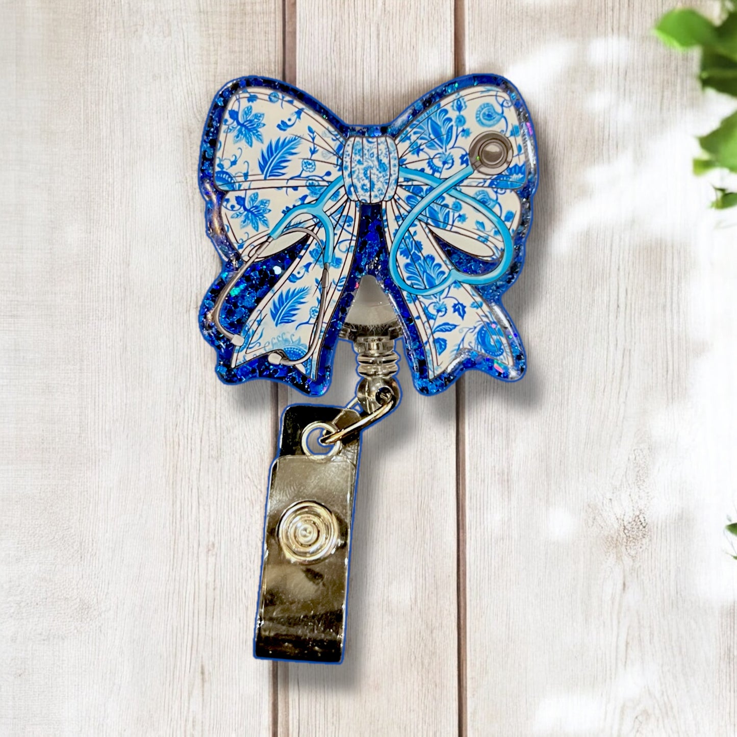 Stethoscopes And Bows Cute Bow Badge Reel