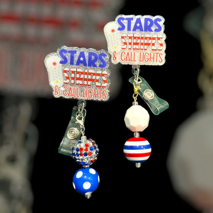 Stars, Stripes, and Call Lights Badge Reel