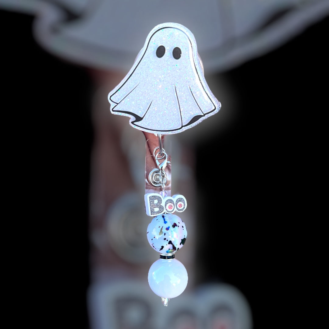 Cute Ghost Halloween Badge Reel