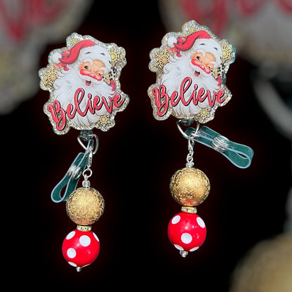 Belive in Santa Christmas Badge Reel