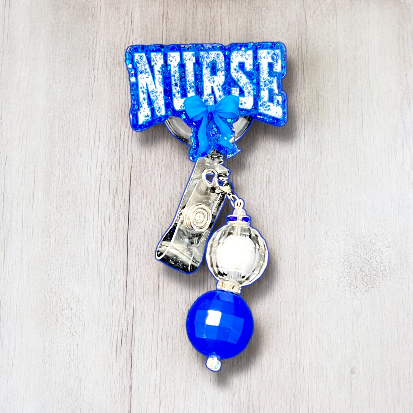 Chinoserie Blue Nurse Badge Reel