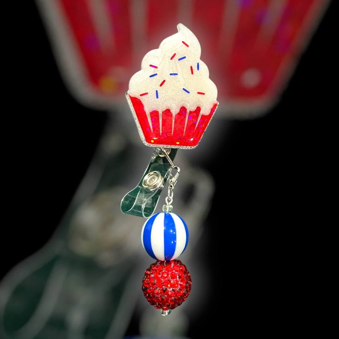 Patriotic Cupcake Badge Reel