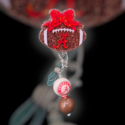 Footballs & Bows Badge Reel