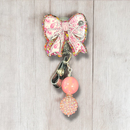 Stethoscopes And Bows Cute Bow Badge Reel