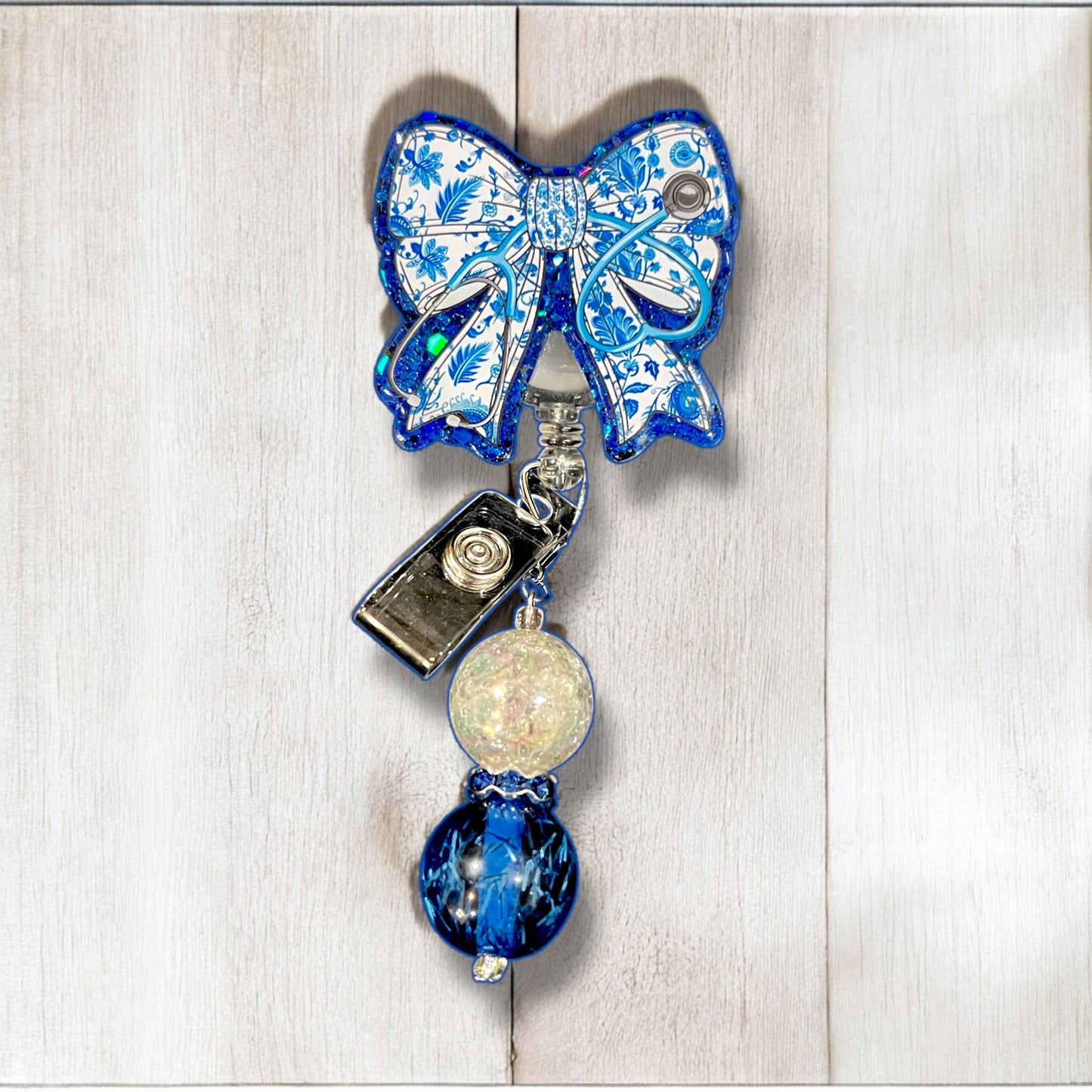 Stethoscopes And Bows Cute Bow Badge Reel