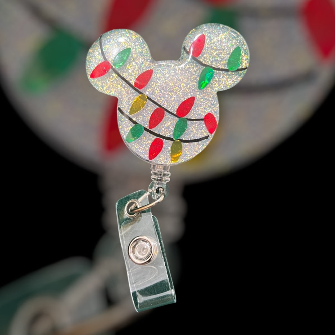 Merry and Bright Christmas Lights Badge Reel