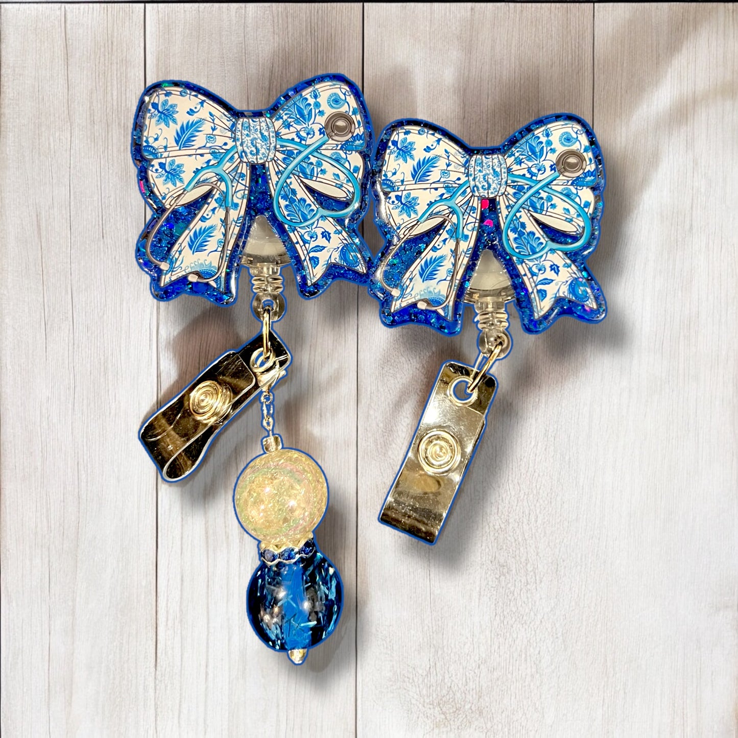 Stethoscopes And Bows Cute Bow Badge Reel