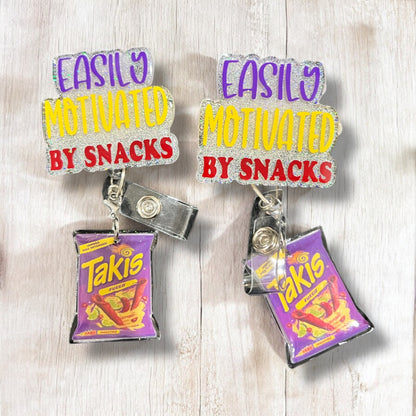 Easily Influenced By Snacks Badge Reel