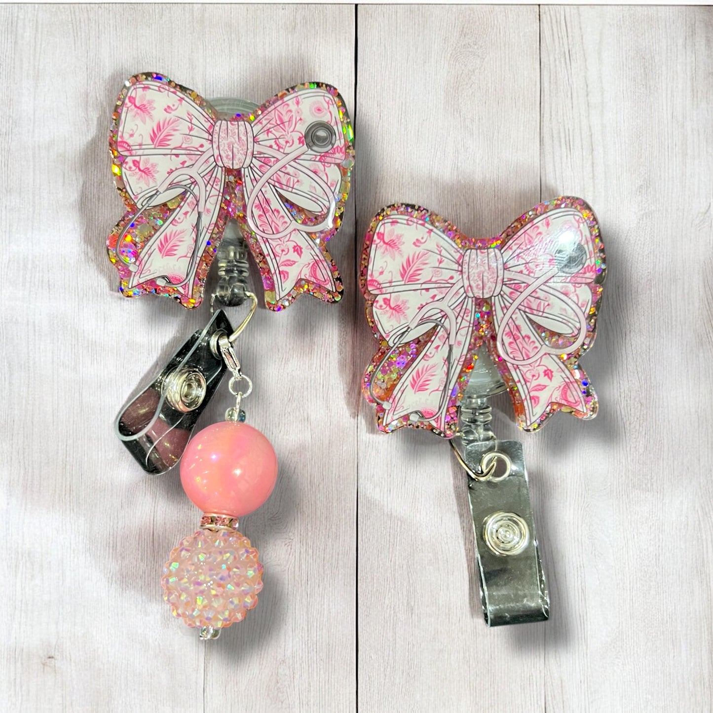 Stethoscopes And Bows Cute Bow Badge Reel