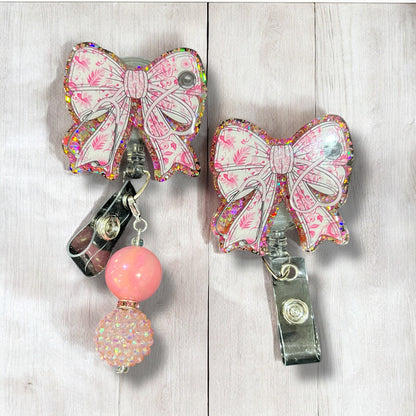 Stethoscopes And Bows Cute Bow Badge Reel