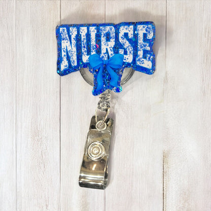 Chinoserie Blue Nurse Badge Reel
