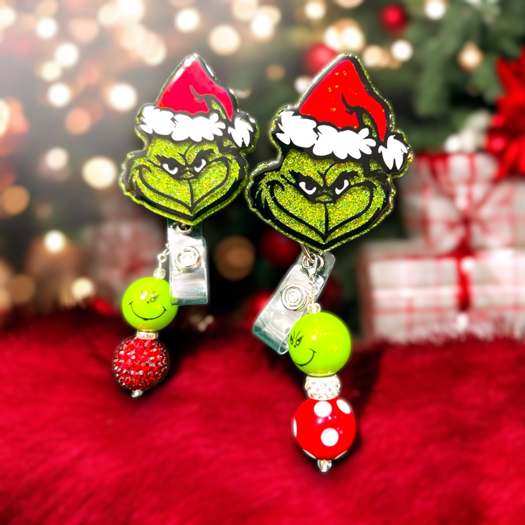 Grinch Christmas Badge Reel