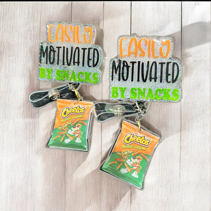 Easily Influenced By Snacks Badge Reel