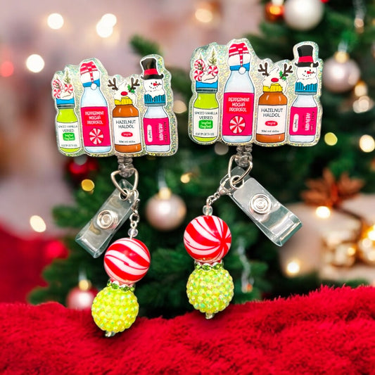 Holiday Drink Sampler Christmas Badge Reel